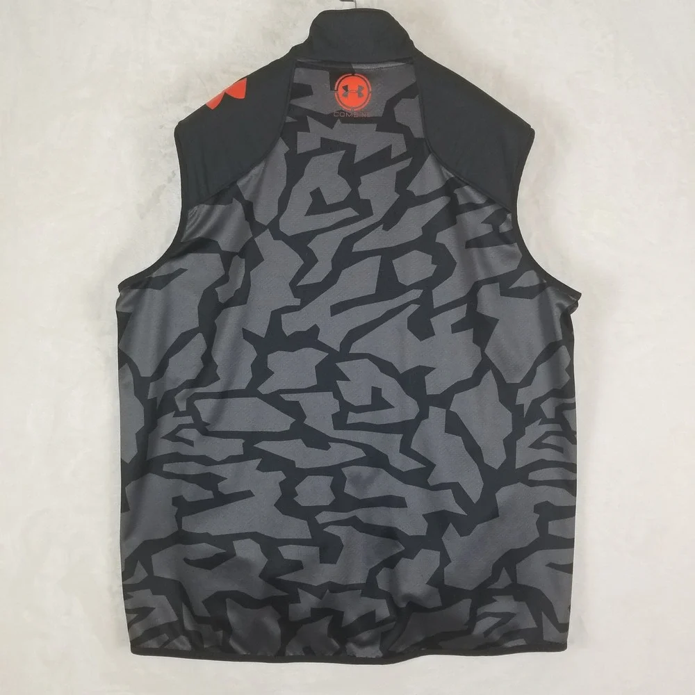 Under Armour Combine Vest Mens XL Black Gray Camo Full Zip Training‎ 1253011